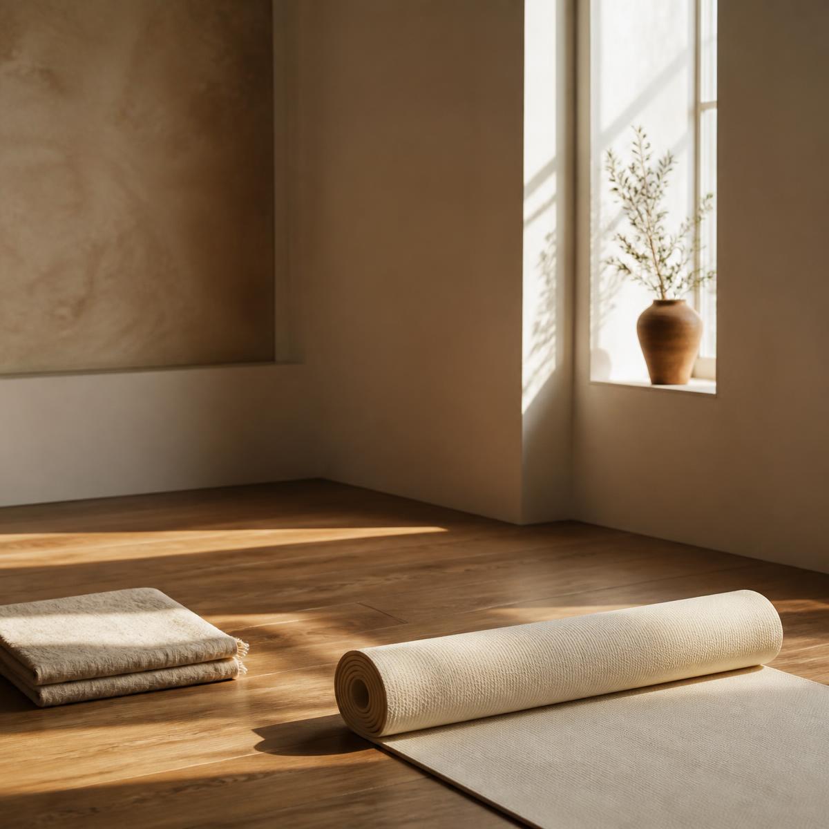 A quiet recording corner with warm light